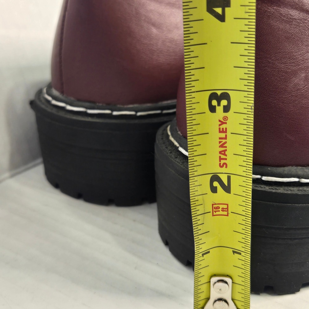 Torrid Burgundy Lug Chunky Sole Loafers Burgundy Wide Width Chunky Platform 8WW - Picture 4 of 8